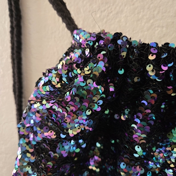 Iridescent Sequin Drawstring Backpack - Picture 2 of 5